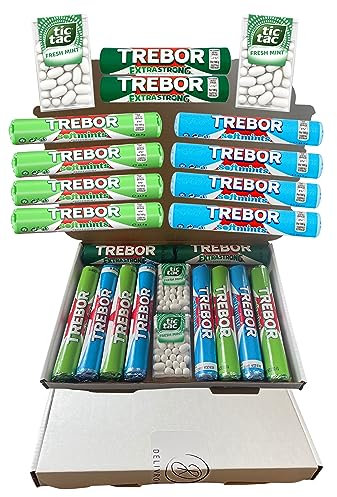 Ultimate Mint Selection - Box of 12 - Peppermint & Spearmint Soft Mints, Tic Tacs, Strong Mints – Extra Fresh Breath - Exclusive To Delivrowe