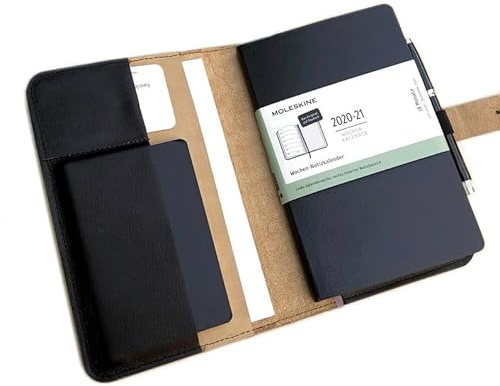 Leder Organizer A5 für Moleskine in Natur/Schwarz MAREA | Leuchturm | Skzzenbuch | Notizbuch | Kalender | Handmade by Manufactica®