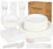 ilauke Set di 170 stoviglie in carta usa e getta, compostabili, ecologiche, usa e getta, per feste e picnic, con piatti, cucchiai, forchette, coltelli, tovaglioli, ciotole