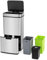 LIFEZEAL Poubelle Cuisine 72 L à 4 compartiments, Bac à Ordures de Cuisine avec Ouverture Automatique, en Acier Inoxydable, Poubelle à Déchets pour Cuisine, Salon, Argenté