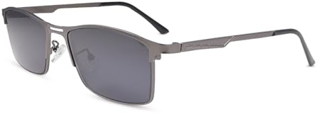 Polarized Nearsighted Sunglasses Tinted Gray for Men Women Myopia Distance Driving Glasses Shortsighted Eyeglasses Blue Light Blocking UV400 Protection Outdoor Shades Full-Rim Frame Anti Glare Eyewear