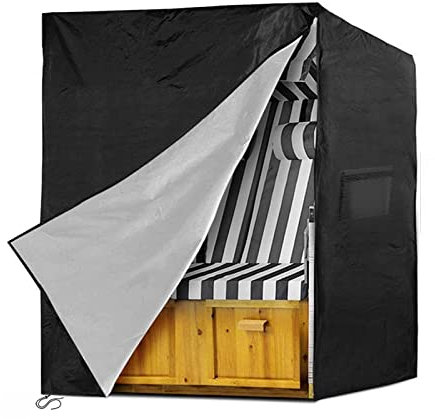 Strandkorb Schutzhülle,900D Oxford Stoff Strandkorbhülle,Wasserdicht Strandkörbe Abdeckung,UV Beständig Abdeckhauben für Strandkörbe Winterfest (135*105*175/140cm)
