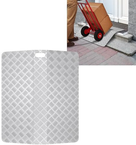 VA-Cerulean Rampa per soglia, per sedia a rotelle, lunghezza 80 cm, rampa in alluminio, rampa per soglia a rotelle, rampa antiscivolo in alluminio, per ingressi, gradini, 70 x 80 x 10 cm