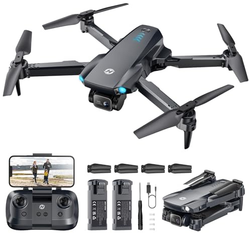 Holy Stone HS290 Drone Pliable avec Caméra FPV HD 1080P pour Débutants, Quadricoptère RC Doté D'optique de Flux, 3 Modes de Vitesse, 2 Batteries Modulaires, Jouet-Cadeau pour Garçons et Filles