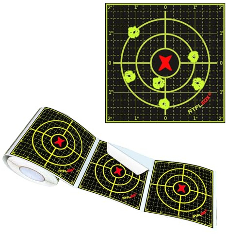 200 pièces Cibles de tir Autocollantes avec disques de tir fluorescents réactifs à l'impact Cibles en Papier 10,2 cm pour Les Exercices de tir au Fusil, au Pistolet et à l'airsoft