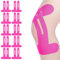 FDEETY 10 Stück Kinesiologisches Band Knie Tape Gesicht Falten Precut Kinesiotapes Knie Kinesiologie Tape Physio Tape Patella Band Vorgeschnittenes Muskeltape (Rose)