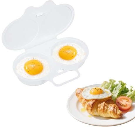 Microwave Egg Poacher, Reusable Poached Egg Maker Microwave Egg Cooker, Double Cups Egg Boiler, Kitchen Gadgets (1 Pcs)