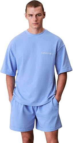 Calvin Klein SS Tee Short Set Lv00nm2949 Autres vêtements de détente et de Nuit, Blue (Blue Descent), L Homme