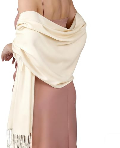 MDLSDE Pashmina Shawls and Wraps for Ladies, Pashmina Wraps Cashmere Feel Long Ladies Scarf Wedding Shawls for Evening Wedding Accessory Dresses Bridesmaid Gifts for Women