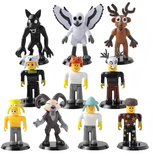 SiumPklay 99 Nights In The Forest Figures - 10PCS Set with Display Base, Cute Game Character Dolls, Collectible Miniature Toys for Fans & Gifts