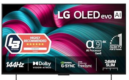 LG 42 OLED evo C5 4K TV - Dolby Vision, 144Hz, G-SYNC, webOS 25, Dolby Atmos