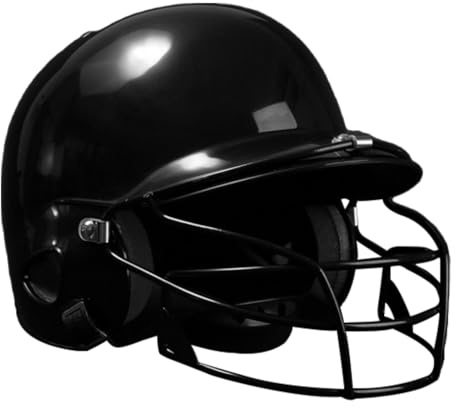 Baseball slaghjälm med ansiktsmask sport softballhjälm skyddsutrustning svart, 31 x 21 x 21 cm