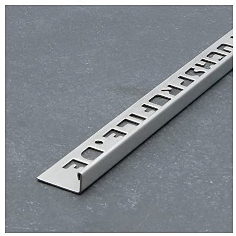 Fuchs PREMIUM Fliesenschiene Winkelprofil V2A Edelstahl gebürstet, 9mm x 2,5m - 1 stück