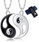 ZoneYan Ying Yang Kette, Freundschaftsketten, Jewelry Puzzle-Anhänger im Yin-Yang-Design für Jungen, Mädchen, beste Freunde, Liebhaber und Paare, 2 legierte Halsketten,Geschen (Silber)