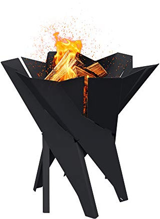 KRATKI Panier à feu de Jardin Basket, autoportant, Hexagonal, en Optique Angulaire | Poids 14,4 kg, Dimensions H 50 x L55 x P55 cm | résistant à la Chaleur jusqu'à 600 ° C