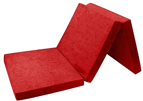 FORTISLINE - Klappmatratze 195x60x9cm - 3-teilige Faltmatratze - H2 Gästematratze - Camping Faltbare - Kamping Bett - Waschbar Bezug - Erwachsene Klappbar - Reisematratze - Schaumstoff Matratze