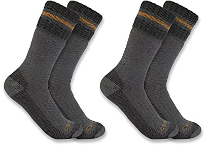 Carhartt Men's SB7742M Heavyweight Synthetic-Wool Blend Boot Sock 2-Pack - X-Large - Gray