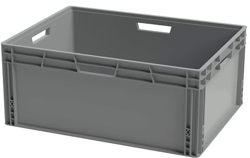 Recycled Plastic ECO Euro Plastic Stacking Industrial Storage Containers Boxes Crates! (145 Litre - 80 x 60 x 34cm)