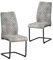 B&D home Esszimmerstühle Theo 2er Set, Küchenstuhl Bürostuhl Schwingstuhl Freischwinger Stühle für Küche, Esszimmer, Büro, Industrial modernes Design, Wildleder Optik Grau, 11138-GRAU-2