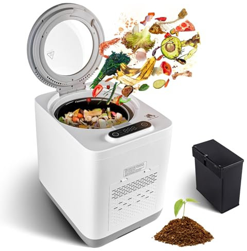 EEYZD Smart Waste Kitchen Kitchen Composter,3.8L Electric Compost Bin with Odor Adsorption,Turning Food Waste Into Pre-Compost,Rapid Drying Grinding Odorless Food Cycler Composter