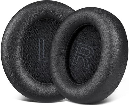 SOULWIT Almohadillas de Repuesto para Anker Soundcore Life Q30/Q35 Auriculares, Almohadillas de Piel Sintética más Suave, Espuma de Aislamiento de Ruido-Negro