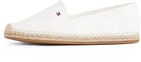 Tommy Hilfiger Damen Espadrilles Flag Canvas mit Logo, Weiß (Ecru), 37
