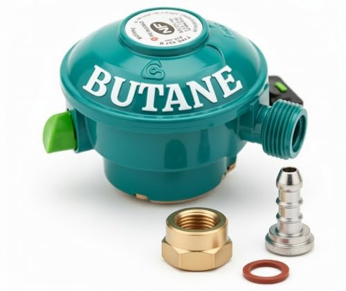 Générique Détendeur Quick-on Butane 28 mbar – Compatible Twiny (Primagaz), Elfi (Butagaz), Malice & Calypso (Antargaz) – Non Compatible Cube/Viséo/Propane (Détendeur + tétine, 1, Unité)