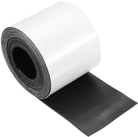 sourcing map Adhesive Neoprene Rubber Strips Sheet 3 Inch x 120 Inch x 1/16 Inch Thick White Rubber Weather Stripping for DIY Seal Pads Sound-Proofing Pack of 1