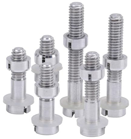 Ukbzxcmws Confezione da 6 Giradischi Headshell Pickup Viti di montaggio E Lettore Hardware Parti di montaggio Dado Metallo Rondelle