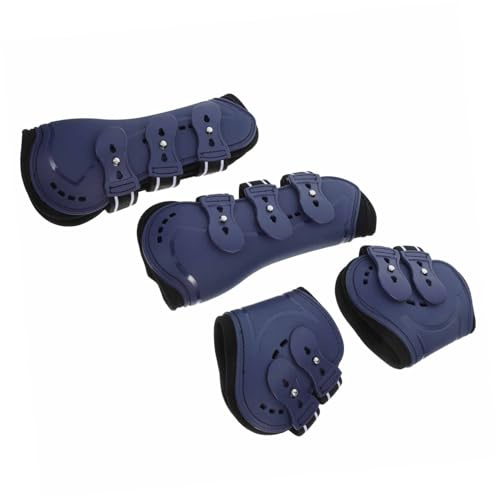 BESPORTBLE 4piezas Botas para Patas De Caballo Protector De Patas De Caballo para Botas De Protección Ecuestre Parte Delantera Vendajes para Equitación Azul Media