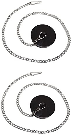 KESOTO 2 Bouchons de Baignoire pour évier de Cuisine avec Chaîne de 50 Mm Scellée