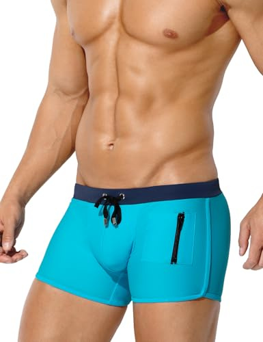 Arjen Kroos Men's Square Leg Swimming Trunks Quick Dry Fitted Swim Shorts