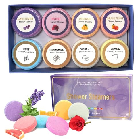 Birthday Gifts for Mum – 8 Pcs Shower Steamers Aromatherapy Gift Set, Natural Bath Bombs Spa Self Care Relaxation Gifts for Women Men Mum Teen Girls, Birthday Thank You Gifts