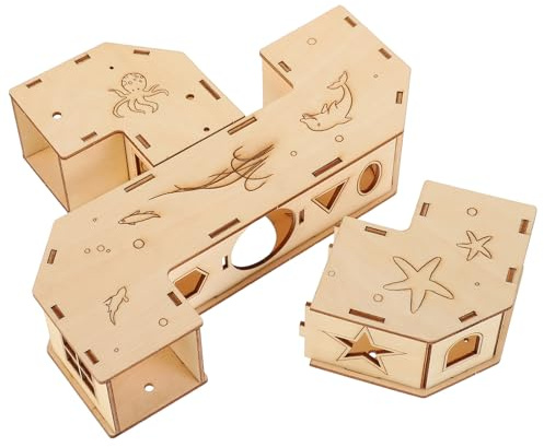 BATHVEVE Laberinto Plataforma para Jugar y Descansar de Madera Juguete Resistente a Mordeduras para Hámster y Erizo Pequeño Adecuado para Ejercicio y Refugio