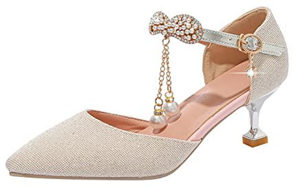högklackade skor barn flickor klackskor pumps spettå kvällsskor eleganta glitterskor trendiga med ankelremmar klädskor prinsesskor fashionabla bröllop flickskor