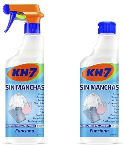 KH7 Sin Manchas Pack Ahorro - 1 Pulverizador 715 ml + 2 Recambios 715 ml - Tratamiento Quitamanchas para Ropa