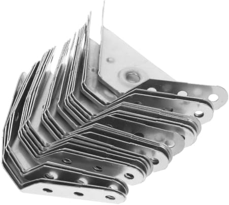 BCOATH Équerres D'angle en Acier Inoxydable Argenté Stabilité Supplémentaire 20 Pièces pour Supports D'étagère Robustes Adaptées aux Armoires et Meubles Suspendus