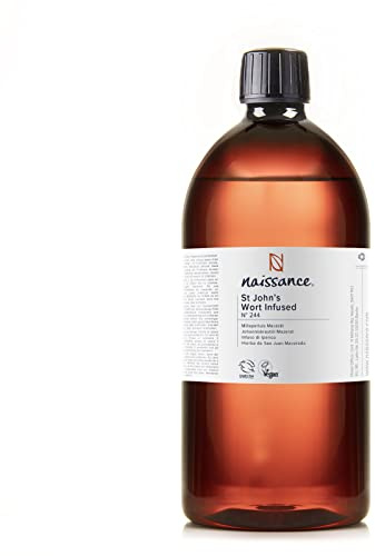 Naissance St John's Wort Oil (No. 244) - 900ml - Pure, Natural - Infused in Sunflower Oil - for Homemade Beauty Formulations, Massage, Skincare