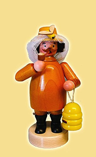 Rökande figur röker man dvärg biodlare 20 cm Seiffen Erzgebirge ny