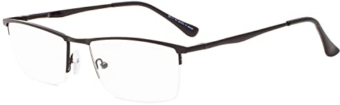 Eyekepper Metall Lesebrille Halbrand Federscharnier Schwarz +0.75