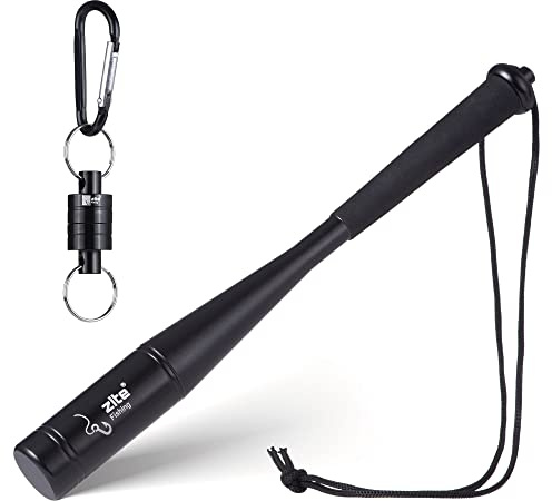 Zite Fishing Fischtöter Aluminium 25cm - Robuster Totschläger zum Fische Betäuben - Fischbetäuber mit Magnet-Karabiner als Angelwerkzeug