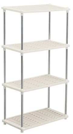 Youyijia 4 Tier Plastic Shelving Units 80.5x41x22cm Storage Shelf Modern Standing Storage Rack for Kitchen Living Room Bathroom