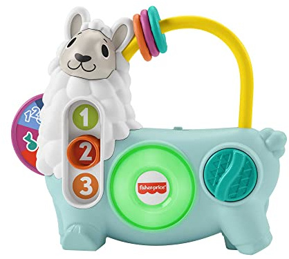 Fisher-Price Linkimals - Jouets éducatifs pour bébé et Enfant - avec lumières interactives et Musique - 123 activités Lama - Version néerlandaise - HNM96