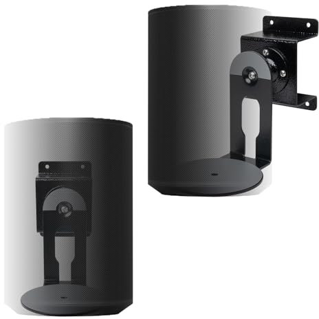 shinar Metall 2er Set Wandhalterung Kompatibel mit Sonos Era 100,Schwenkbar bis zu 360°,Neigbar -70°/+70°Rotation ohne Stellschrauben mit kablemanagement Max.12 kg Schwarz