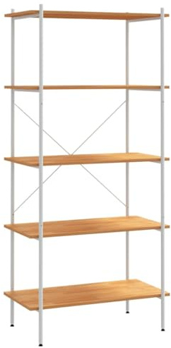 vidaXL Hyllenhet med 5 hyllplan vit och ek 80x40x163 cm, lagerhylla, garagehylla, fristående hylla, lagerhyllor, garagehyllor, fristående hyllor