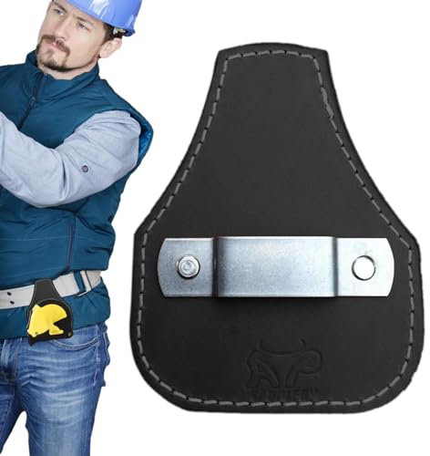 BUNIQ Porta Metro da Cintura, Pelle Porta Metro Nastro Custodia per Cintura Elettricista Fondina per Attrezzi, Attacchi Universali per Cintura per La Maggior Parte dei Metri Nastro