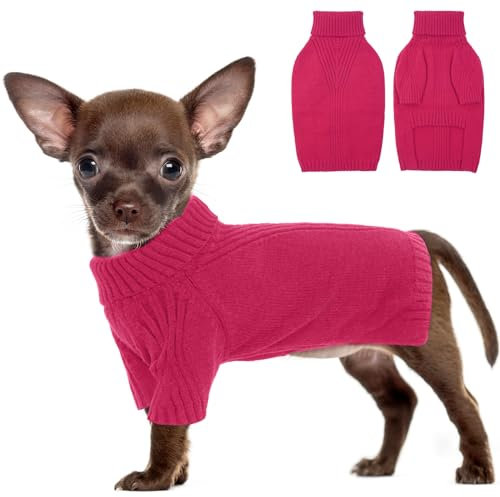 IECOii Hundepullover, Warmer Rollkragen Sweater für Kleine Mittelgroße Große Hunde, Winter Hundebekleidung für Katzen, Chihuahua, Französische Bulldogge, Labrador