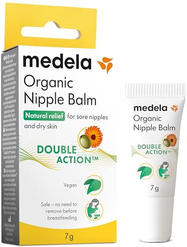 Medela Bio-Brustwarzenbalsam – Beruhigend und pflegend für stillende Mütter – Hergestellt aus natürlichen, sicheren Inhaltsstoffen – Linderung bei beanspruchten Brustwarzen – Postpartum Essentials 7 g