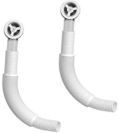 GIONAR Kit di troppopieno per lavello, 2 pezzi, kit di scarico per lavandino, include coperchio di troppopieno per lavello e tubo di troppopieno del lavandino, diametro del tubo 21,5 mm, lunghezza