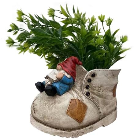 Vaso per piante a forma di stivale da cowboy, scarpa, vaso per fiori, gnomi, con foro di drenaggio, stivali vintage, contenitore per piantare cactus